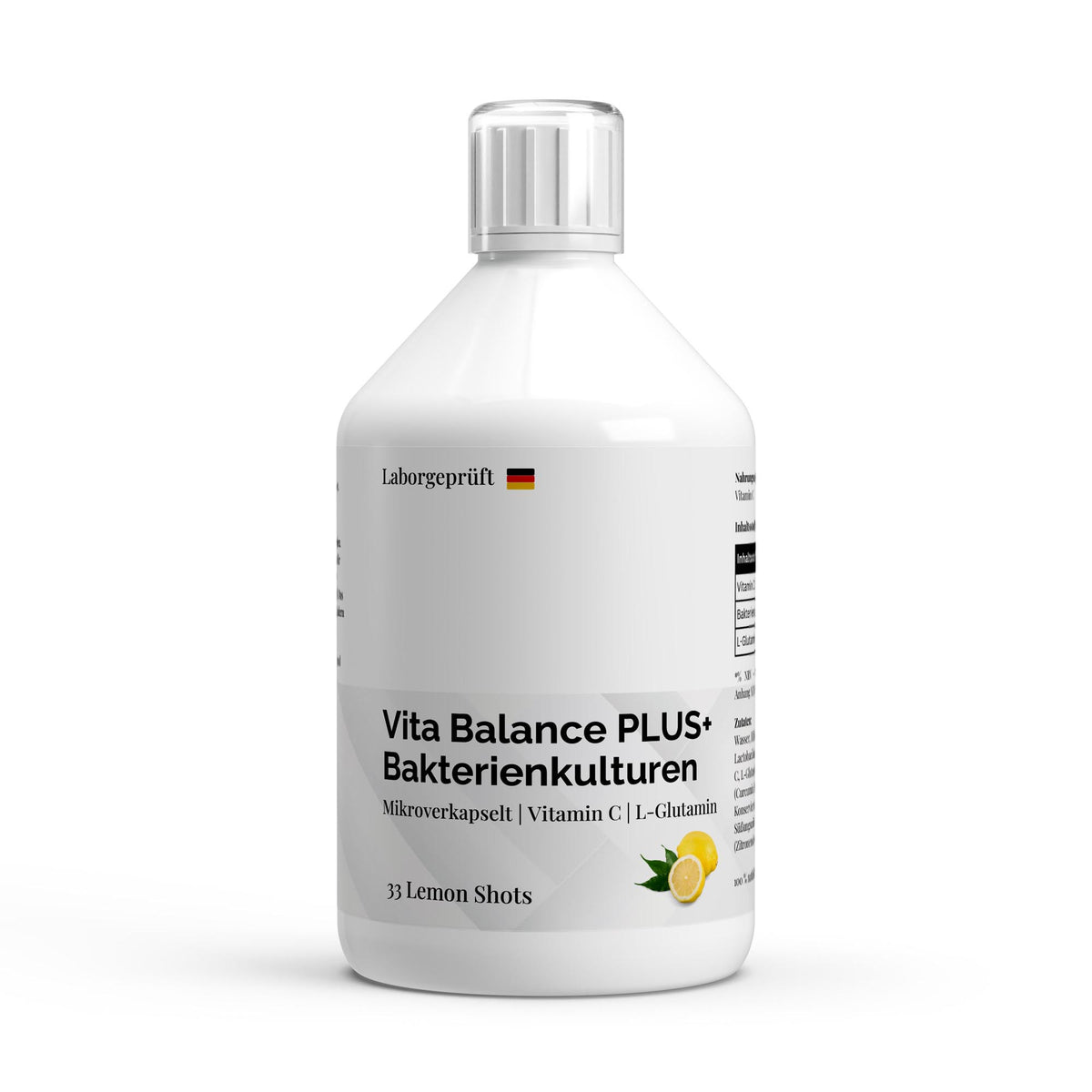Vita Balance PLUS+ Live Cultures - 33 Vegan Lemon Shots - 500ml
