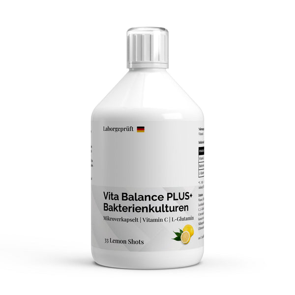 Vita Balance PLUS+ Live Cultures - 33 Vegan Lemon Shots - 500ml