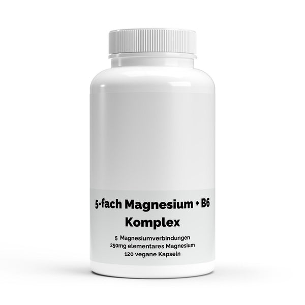 Magnésium Complexe 5 en 1 + B6 - 120 Gélules Vegan