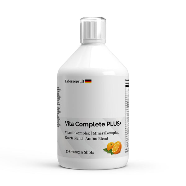 Vita Complete PLUS+ Multivitamin - 50 Vegan Shots - Fresh Orange - 500ml