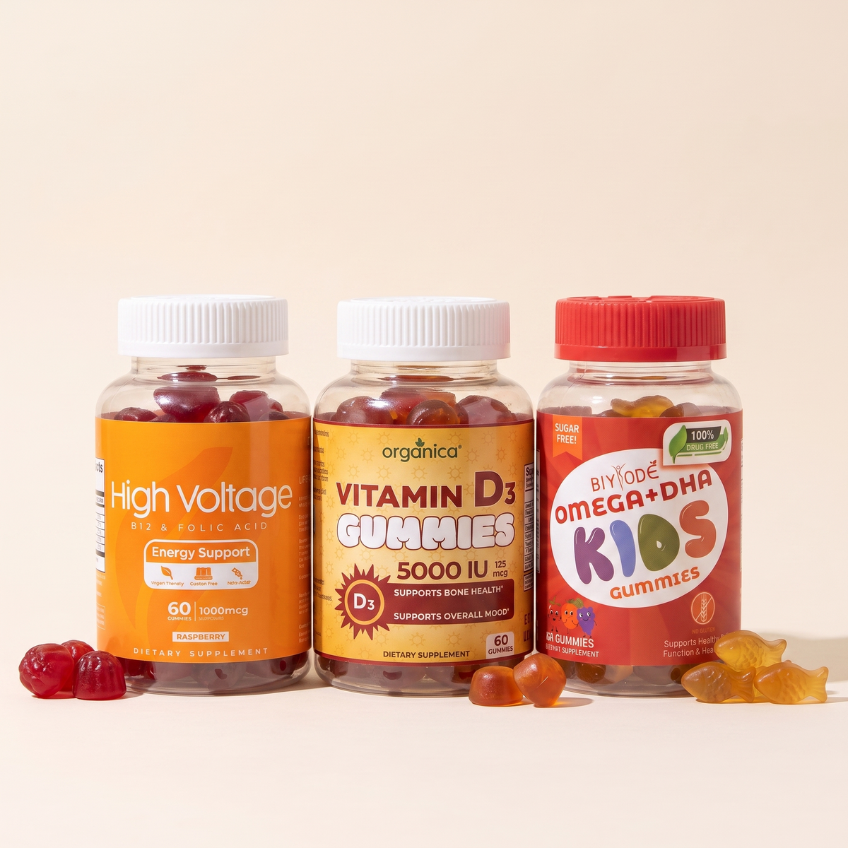 Energy & Focus Pack — the three included bottles